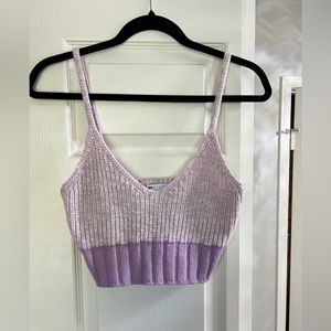 Nordstrom Purple knot crop top, size small